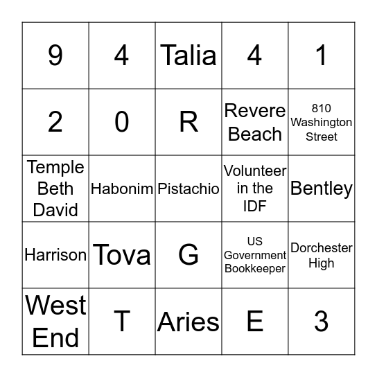 Gert's Bday Bingo! Bingo Card