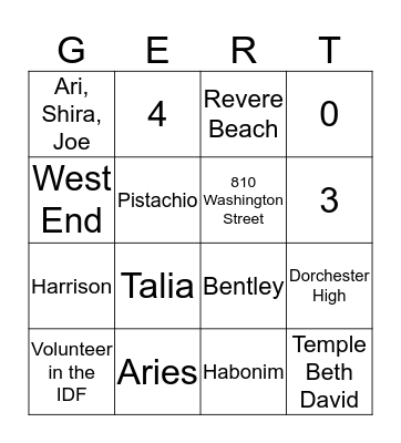 Gert's Birthday Bingo! Bingo Card