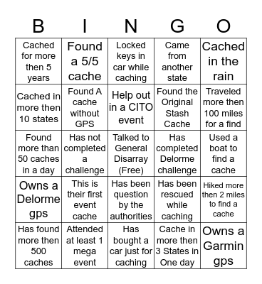 Fall Fest 2012 Bingo Card