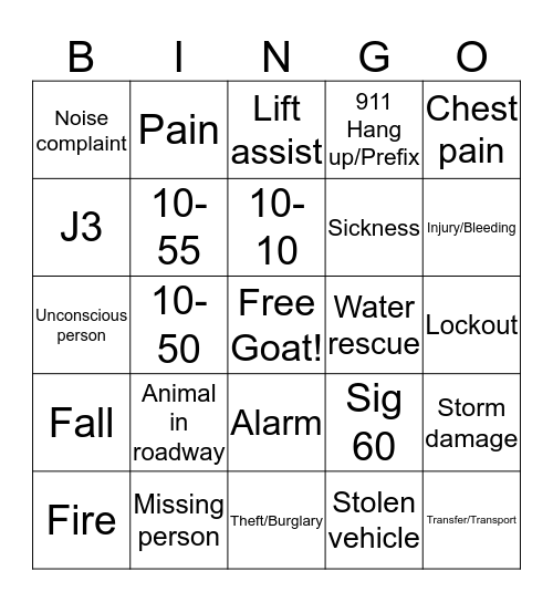 Dispatch Bingo Card