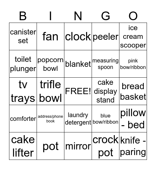 Bride Bingo Card