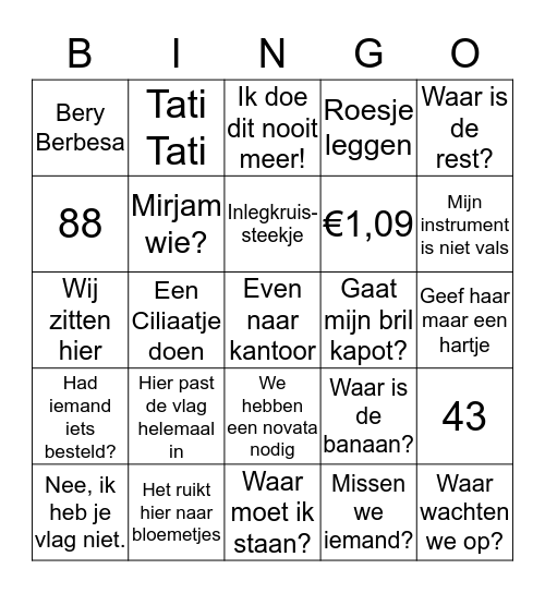 Tunina bullshit bingo Card