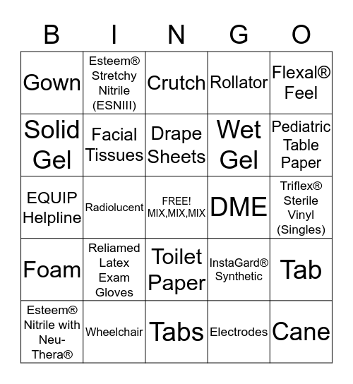 MIX, MIX, MIX Bingo Card