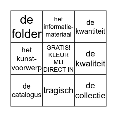 Woordenschat 7.2 Bingo Card