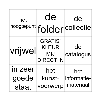 Woordenschat 7.2 Bingo Card