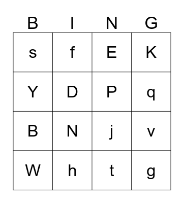 Alphabet Bingo Card