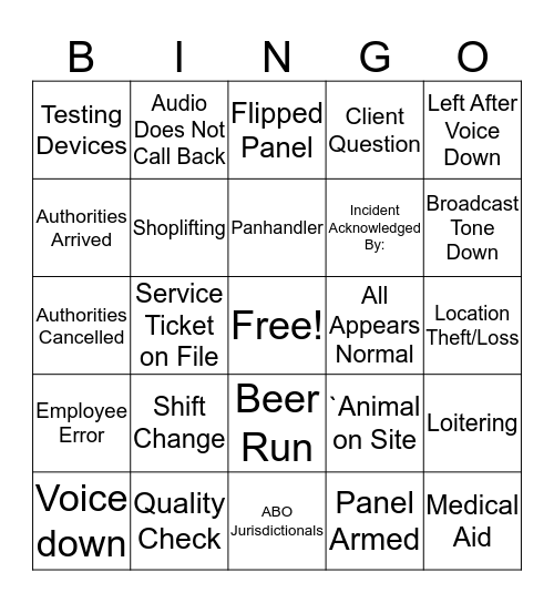 C3 Bingo Card