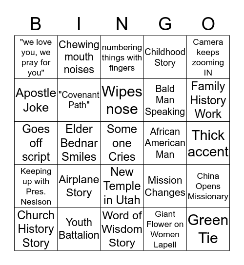 Conference Bingo  Bingo Card