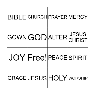 FAITH Bingo Card