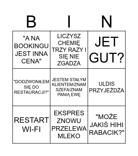 FILARY BINGO Card