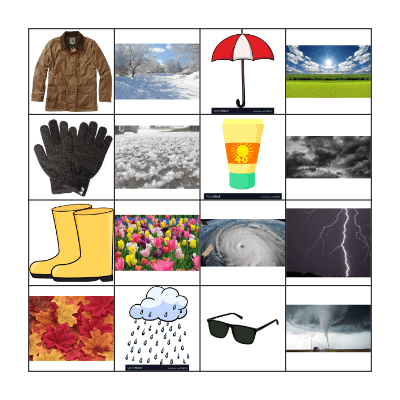 Seasons/Weather Bingo Card