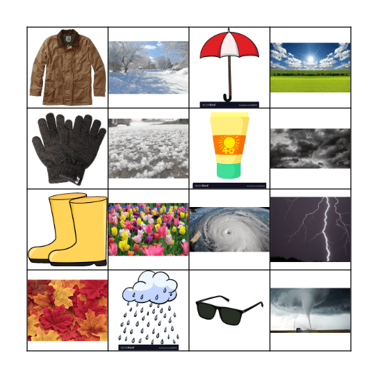 Seasons/Weather Bingo Card