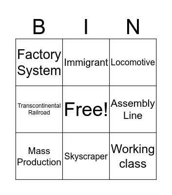 Vocabulary  Bingo Card