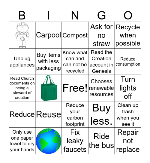 Stewards of Creation Bingo Card