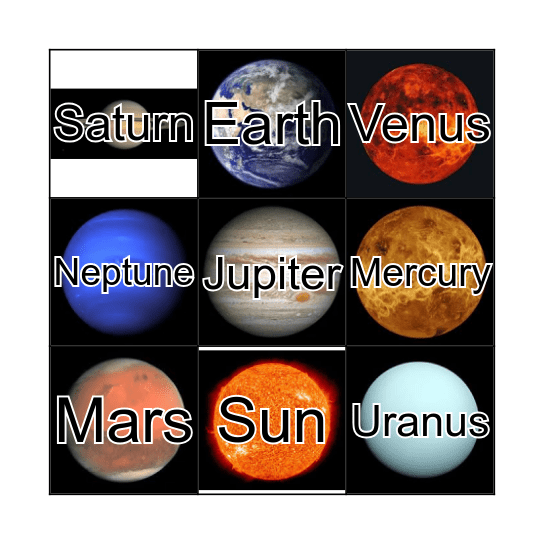 Planet Bingo Card