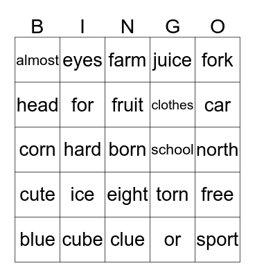 Lessons 41-45 Bingo Card