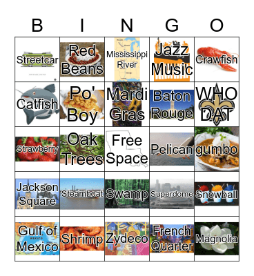 Louisiana Bingo Card