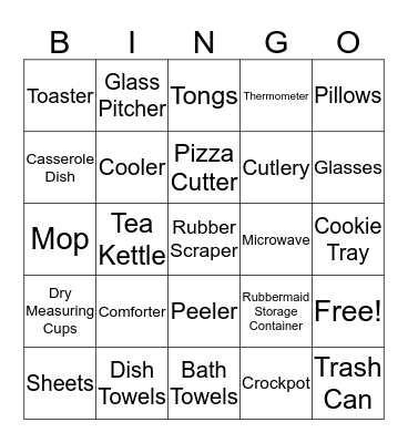 Renee's Bridal Shower Bingo Card