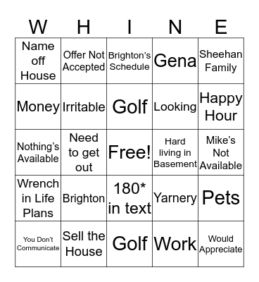 Tantrum Bingo Card