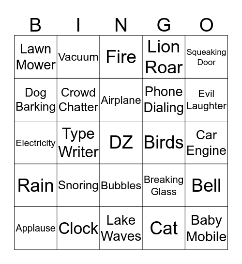 Delta Zeta's Listen Up Bingo Card