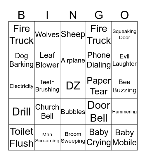 Delta Zeta's Listen Up Bingo Card