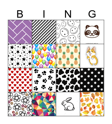 Pattern Bingo Card