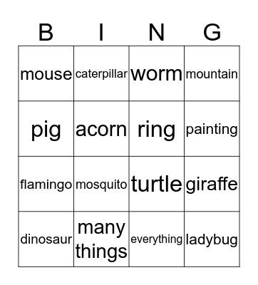 BINGO REVIEW Bingo Card