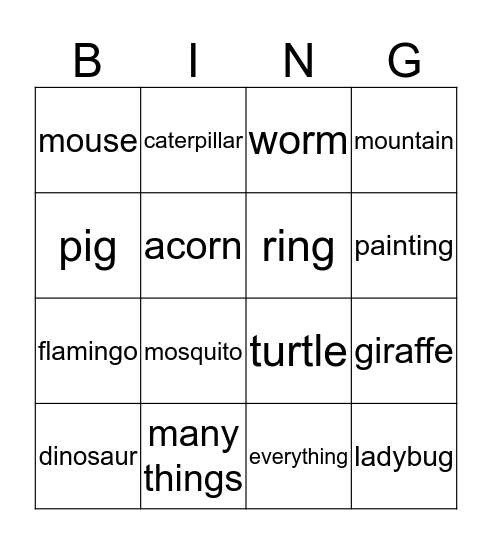 BINGO REVIEW Bingo Card