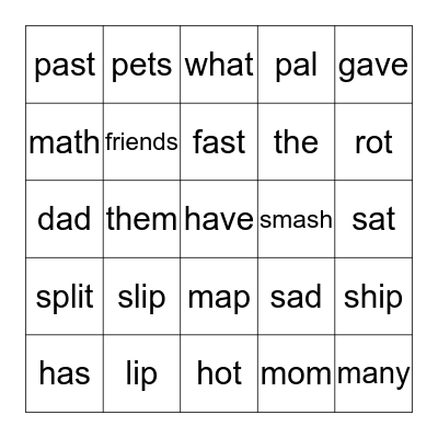 Nathaniel's Bingo Card
