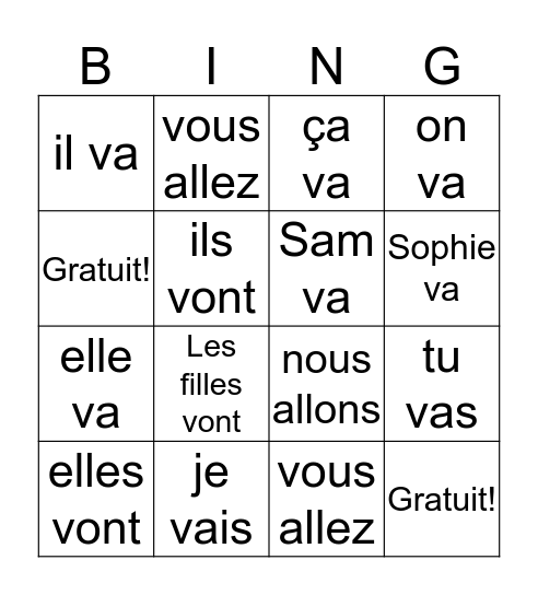 ALLER Bingo Card