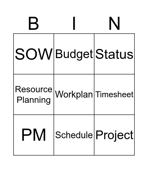 Clarizen Bingo Card