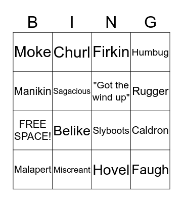 CS Lewis The Last Battle Bingo Card