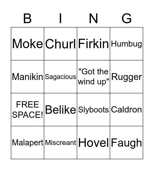 CS Lewis The Last Battle Bingo Card