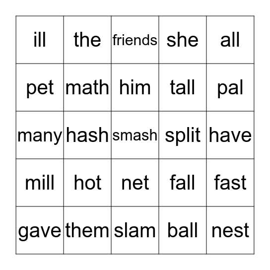 Nathaniel's BINGO Card