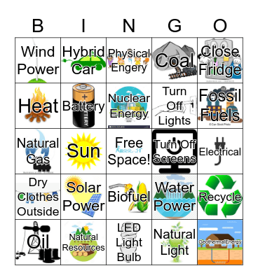 Energy Bingo Card