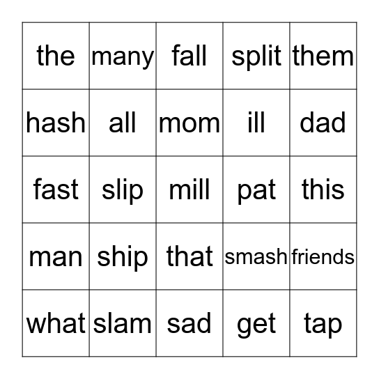 Nathaniel's BINGO Card