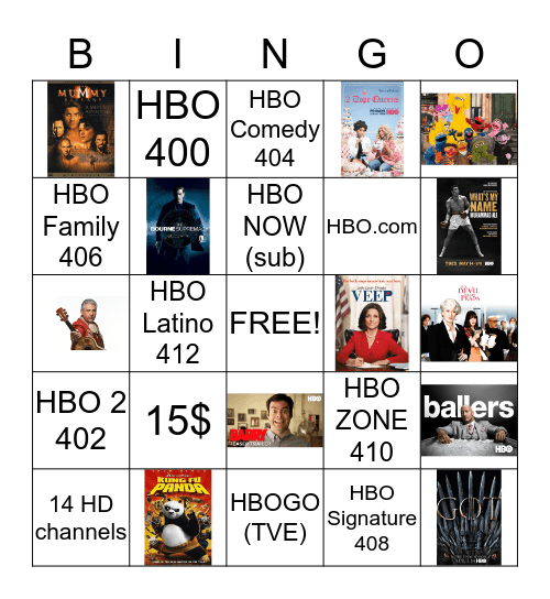 H B-ing-O Bingo Card