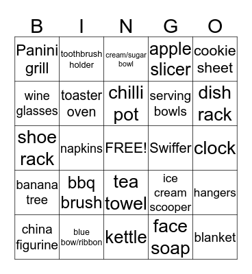 BRIDE Bingo Card