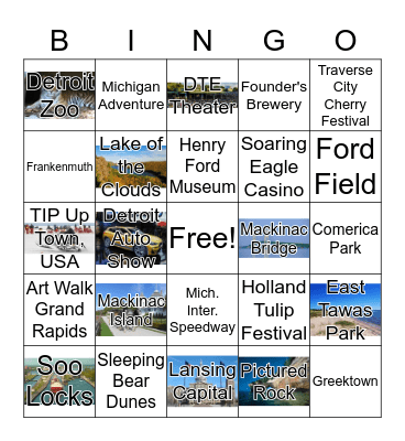 Bus Trip Bingo Card