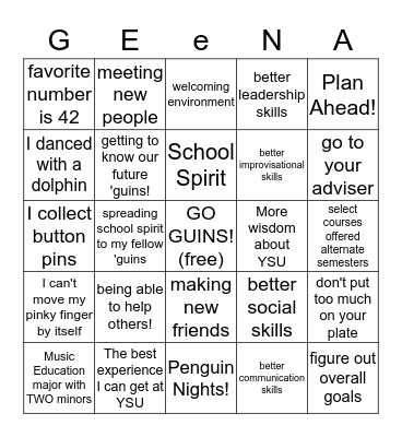 Getting to Know Geena  Bingo Card