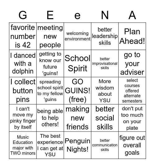 Getting to Know Geena  Bingo Card