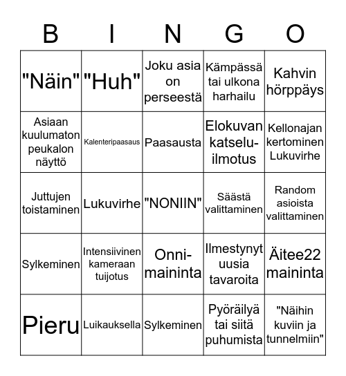 NIILO22 BINGO Card