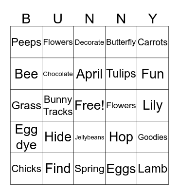 EASTER BINGO Card