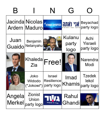 Politicians and Parties Bingo Card