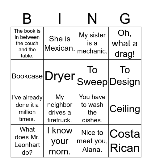 Exprésate Dos Capítulo Dos Bingo Card