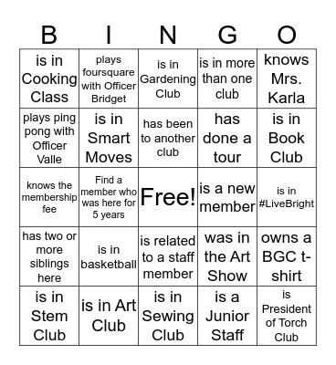 Find Someone Who .... Bingo Card