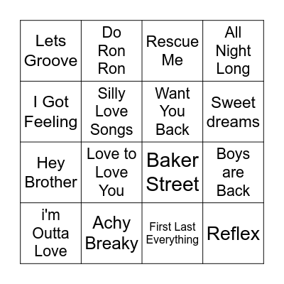 Music Bingo 24 Bingo Card