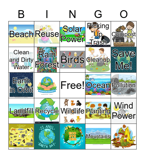 Planet Earth Bingo Card