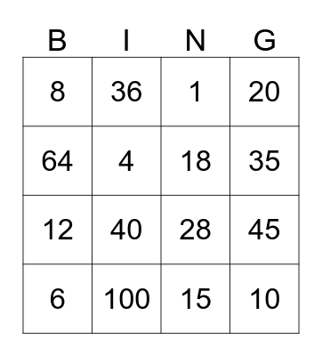 MNOŽENJE I DIJELJENJE Bingo Card