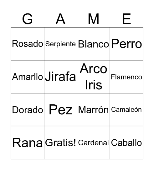 Bingo de relaciónes Bingo Card